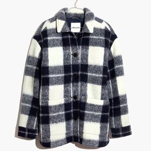 Madewell Bouclé Shirtjacket in Colleton Plaid XS